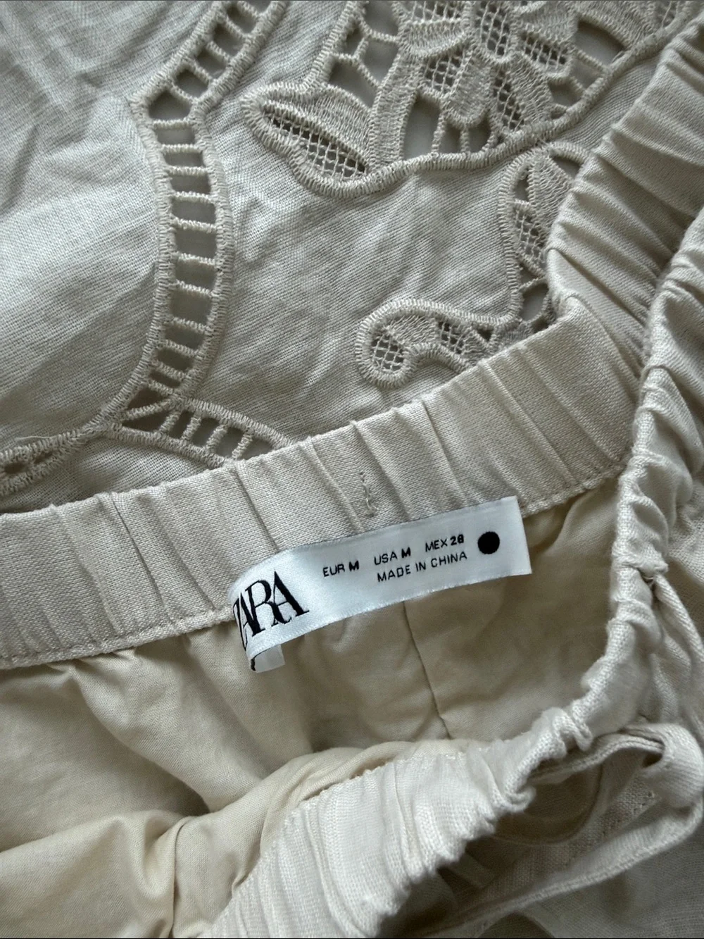 ZARA Linen Embroidered Shirt & Trousers